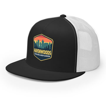 Buy black-white 5-Panel Trucker Hat | Yellow Border