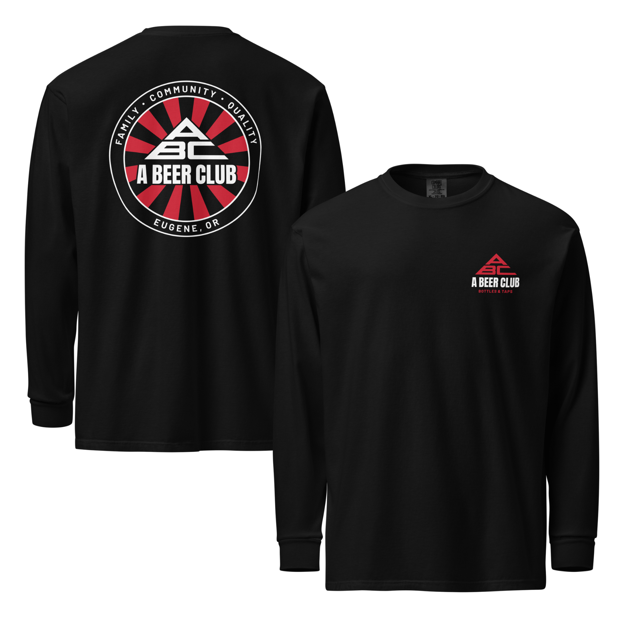 Comfort Colors Long Sleeve | Black & Red Sunburst