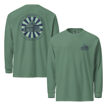 Long Sleeve Tee | Navy & Green Sunburst