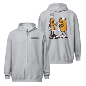 Zip Hoodie | Embroidered Front | Bottle Love Cans