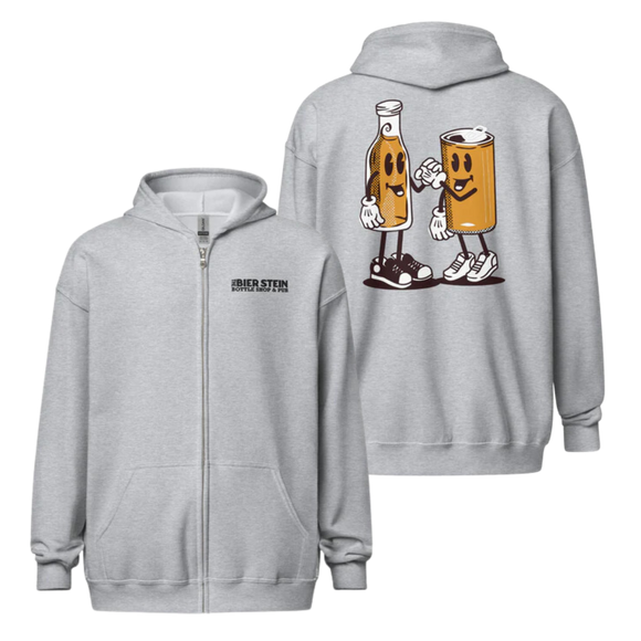 Zip Hoodie | Embroidered Front | Bottle Love Cans