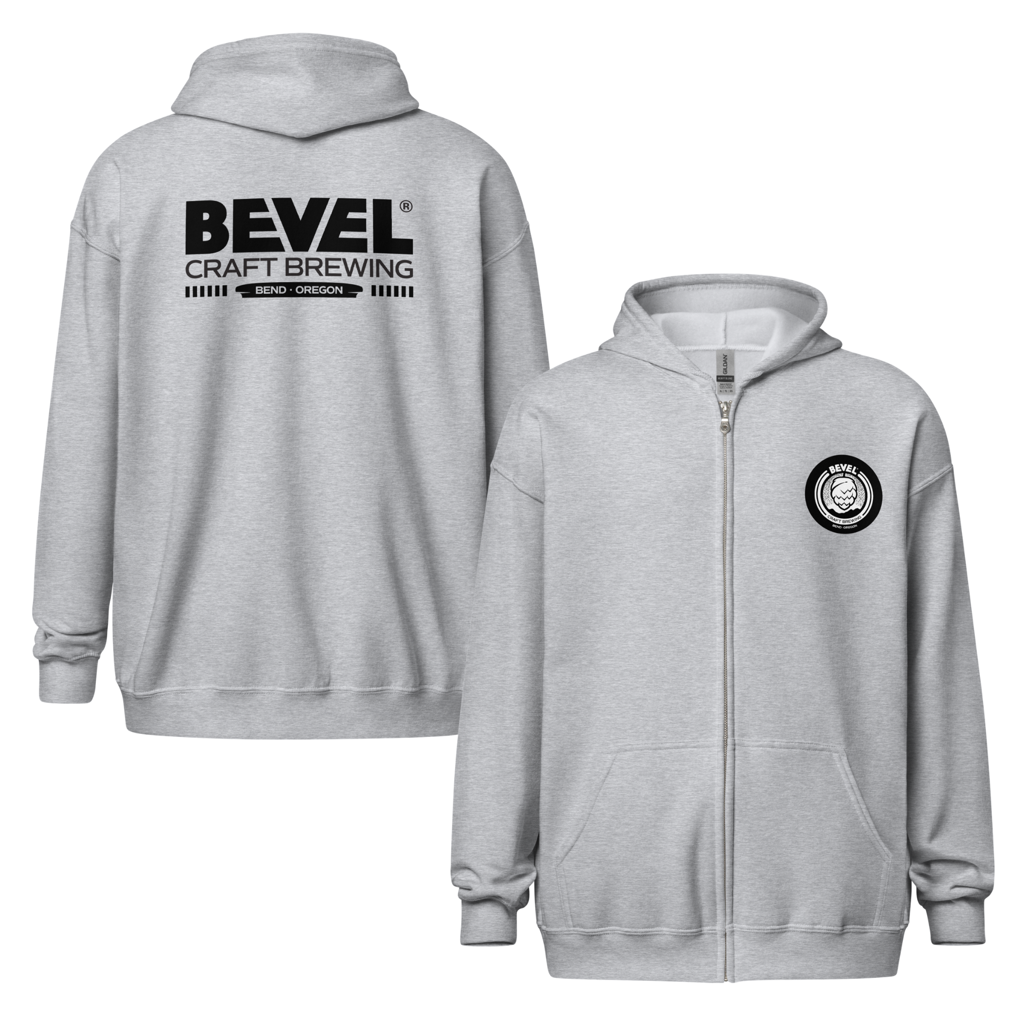 Zip Hoodie | Round Logo WT