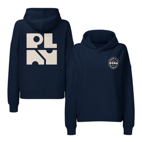 Women’s Organic Mid-weight Hoodie | Faded White Badge & Square