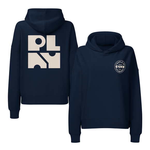 Women’s Organic Mid-weight Hoodie | Faded White Badge & Square