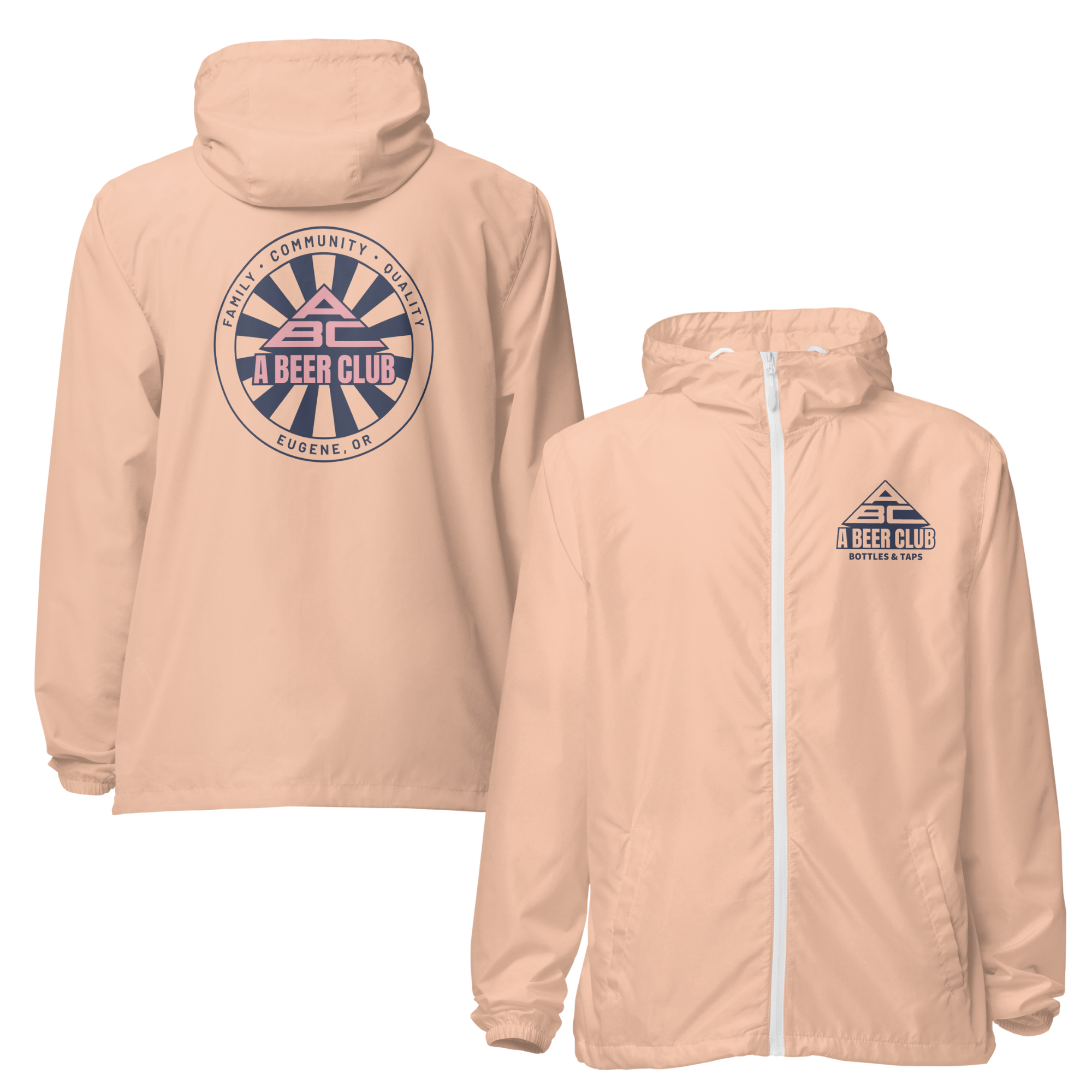 Lightweight Windbreaker | Navy & Pink Sunburst