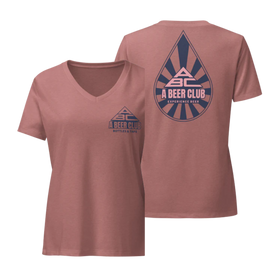 Women’s Relaxed V-Neck T-shirt | Navy & Drop Pink Back