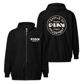Black Zip up Hoodie | Play Eugene Hoodie | Bout It Merch