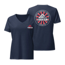 Women’s Relaxed V-Neck T-shirt | Red & White Sunburst-1