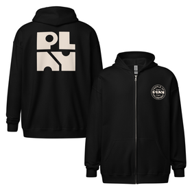 Zip Hoodie | Faded White Badge & Square