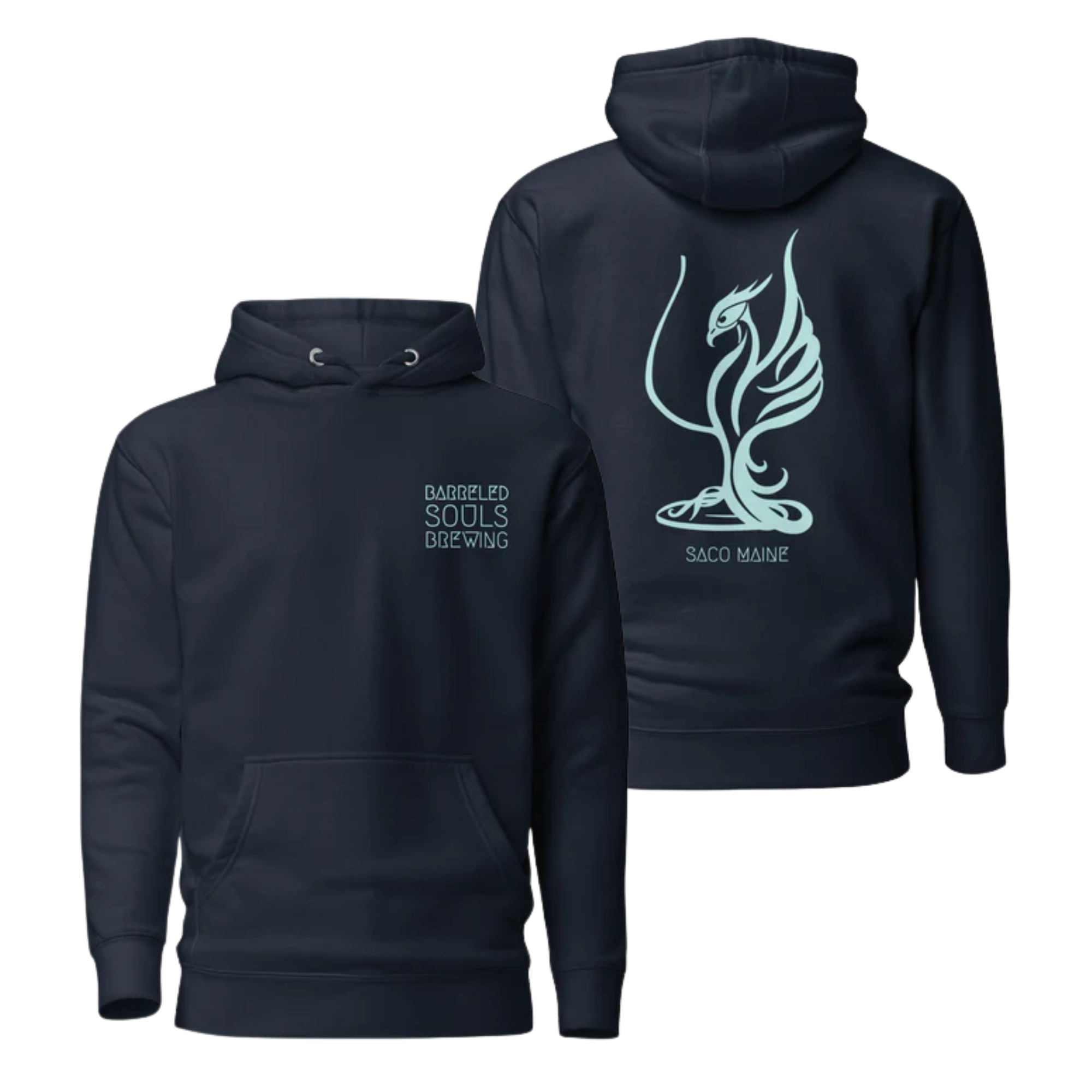 Premium Cotton Hoodie | Baby Blue Phoenix