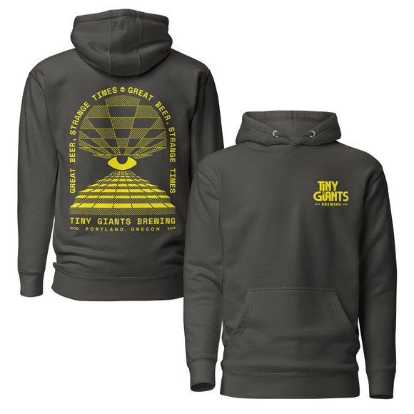 Premium Cotton Hoodie | Yellow Horizontal Logo & Laser Eyes