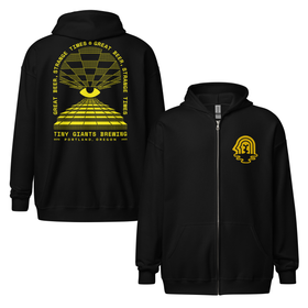 Zip Hoodie | Yellow Logo A & Laser Eyes
