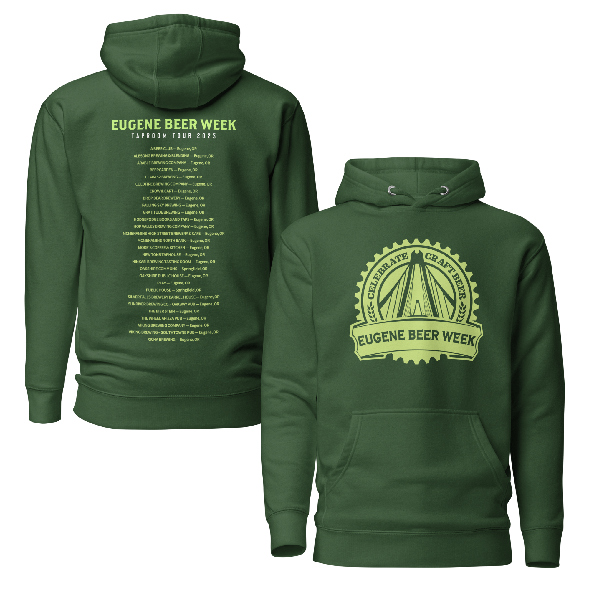 Premium Cotton Hoodie | Brewery Tour Light Green