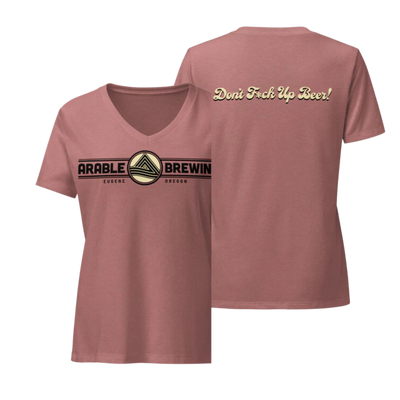 Women’s Relaxed V-Neck T-shirt | Horizontal "DFUB!"