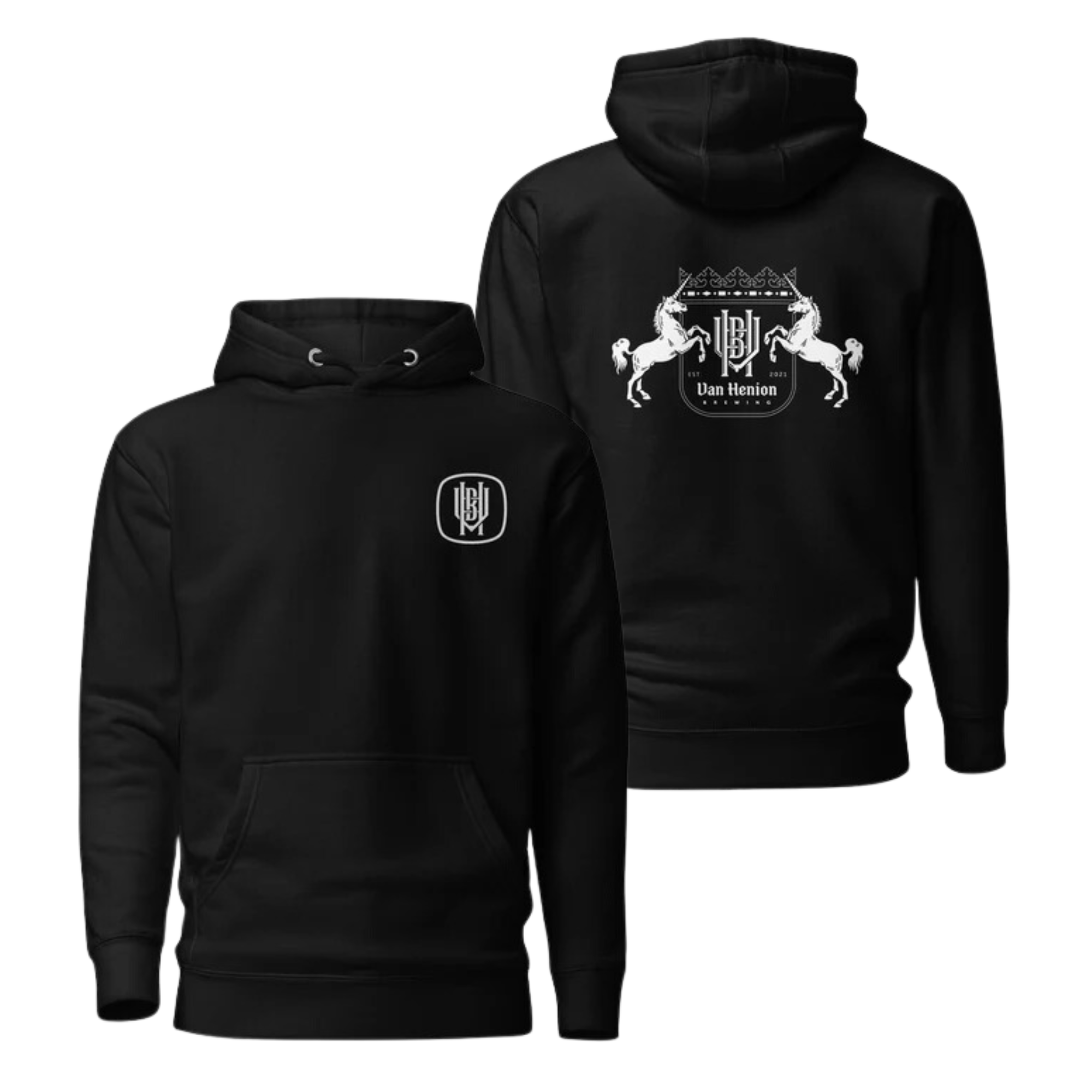 Premium Cotton Hoodie | Black Unicorns