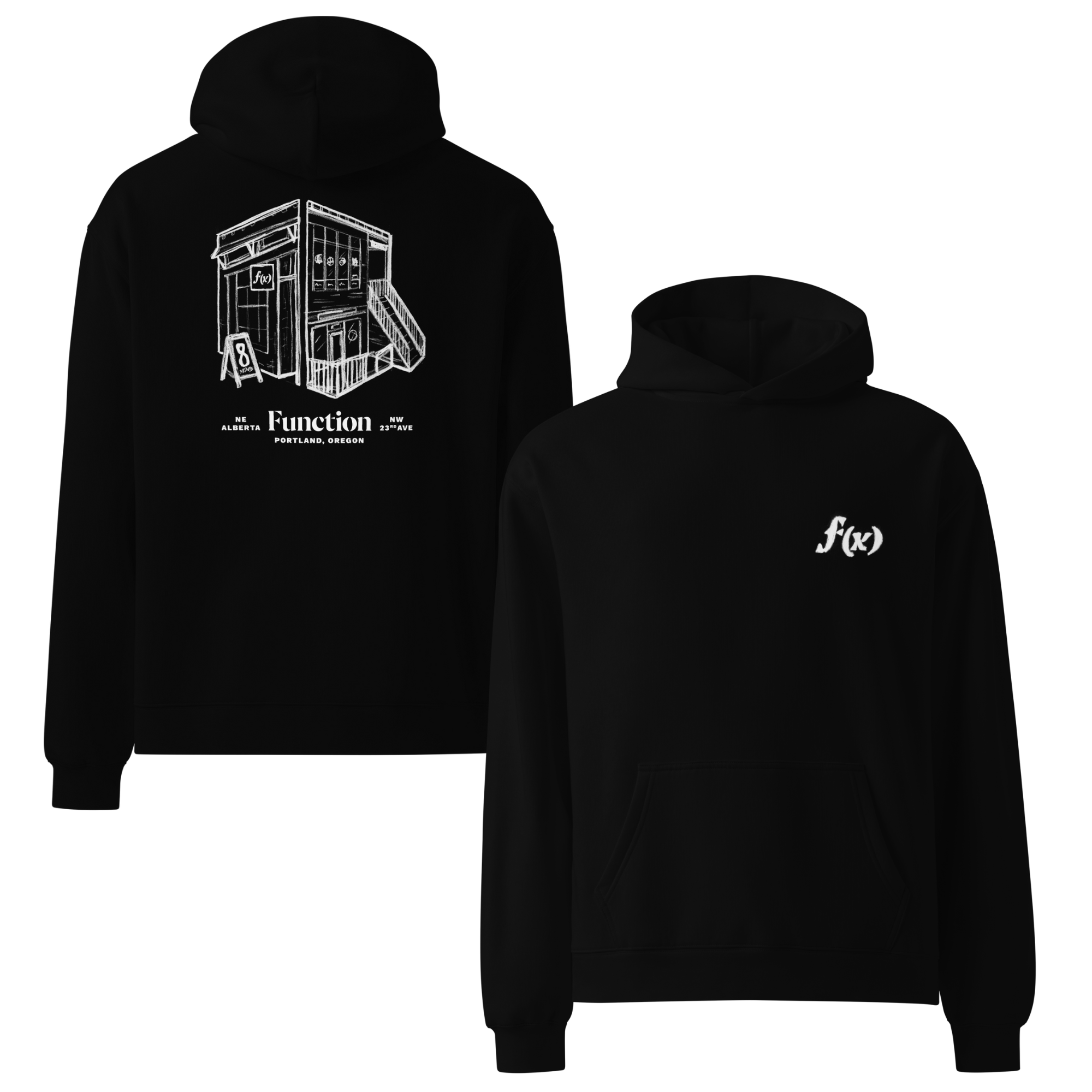 Function | Premium Relaxed Hoodie | White Sketch