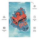 Hanging Beer Flag | Fluffy on Blue Flag | Bout It Merch