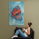 Hanging Beer Flag | Fluffy on Blue Flag | Bout It Merch