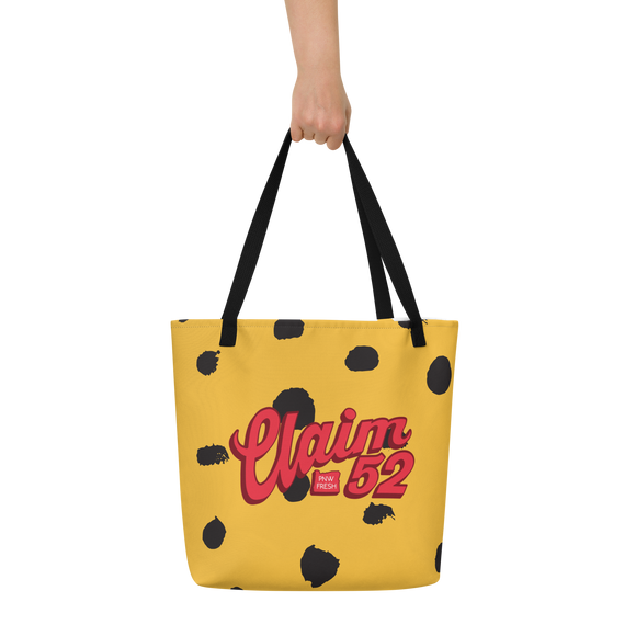 vLarge Tote Bag | OG Red on Yellow | Bout It Merch