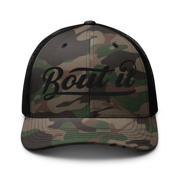 Camouflage Trucker Hat | Embroidered Logo Hat | Bout It Merch