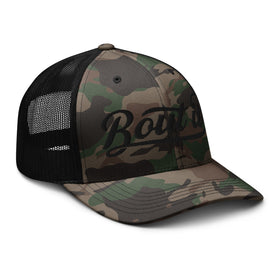 Camouflage Trucker Hat | Embroidered Logo Hat | Bout It Merch