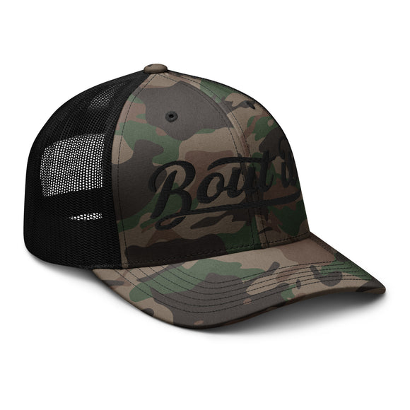 Camouflage Trucker Hat | Embroidered Logo Hat | Bout It Merch