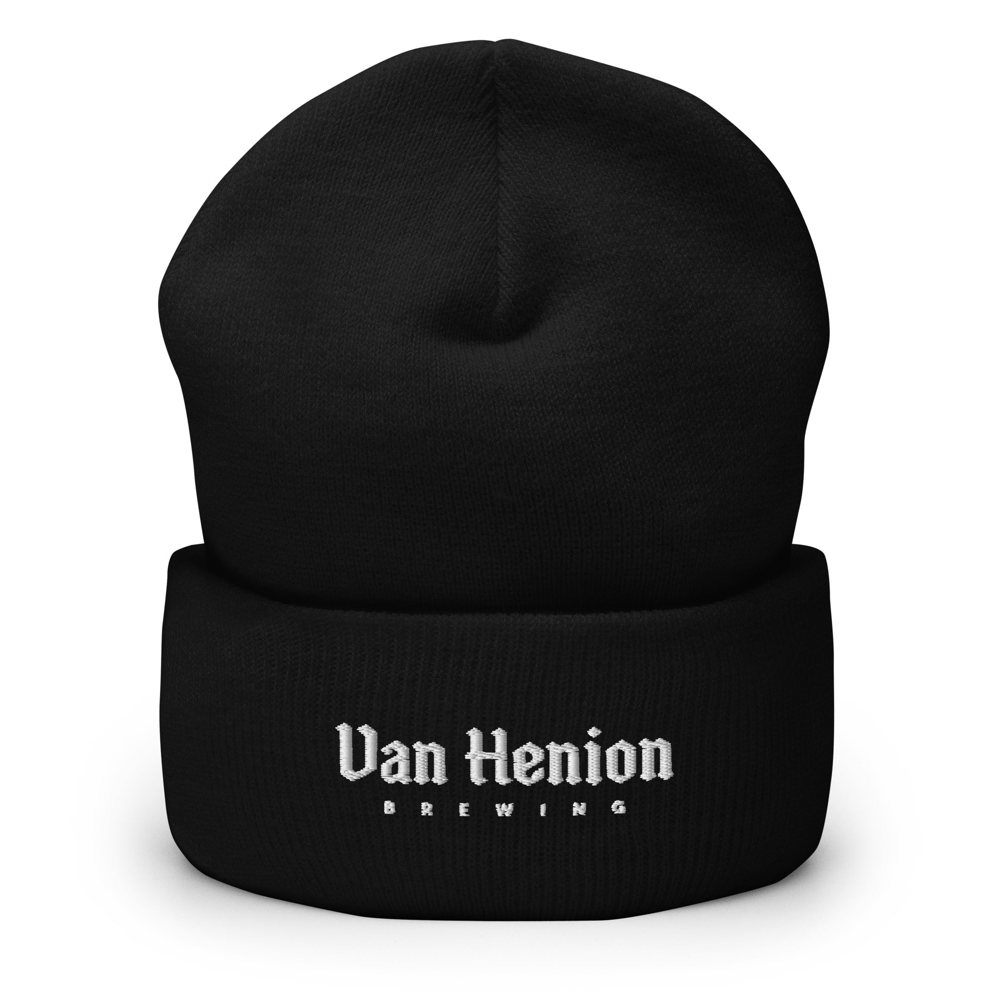 Embroidered Cuffed Beanie | White Lettering Graphic | Bout It Merch