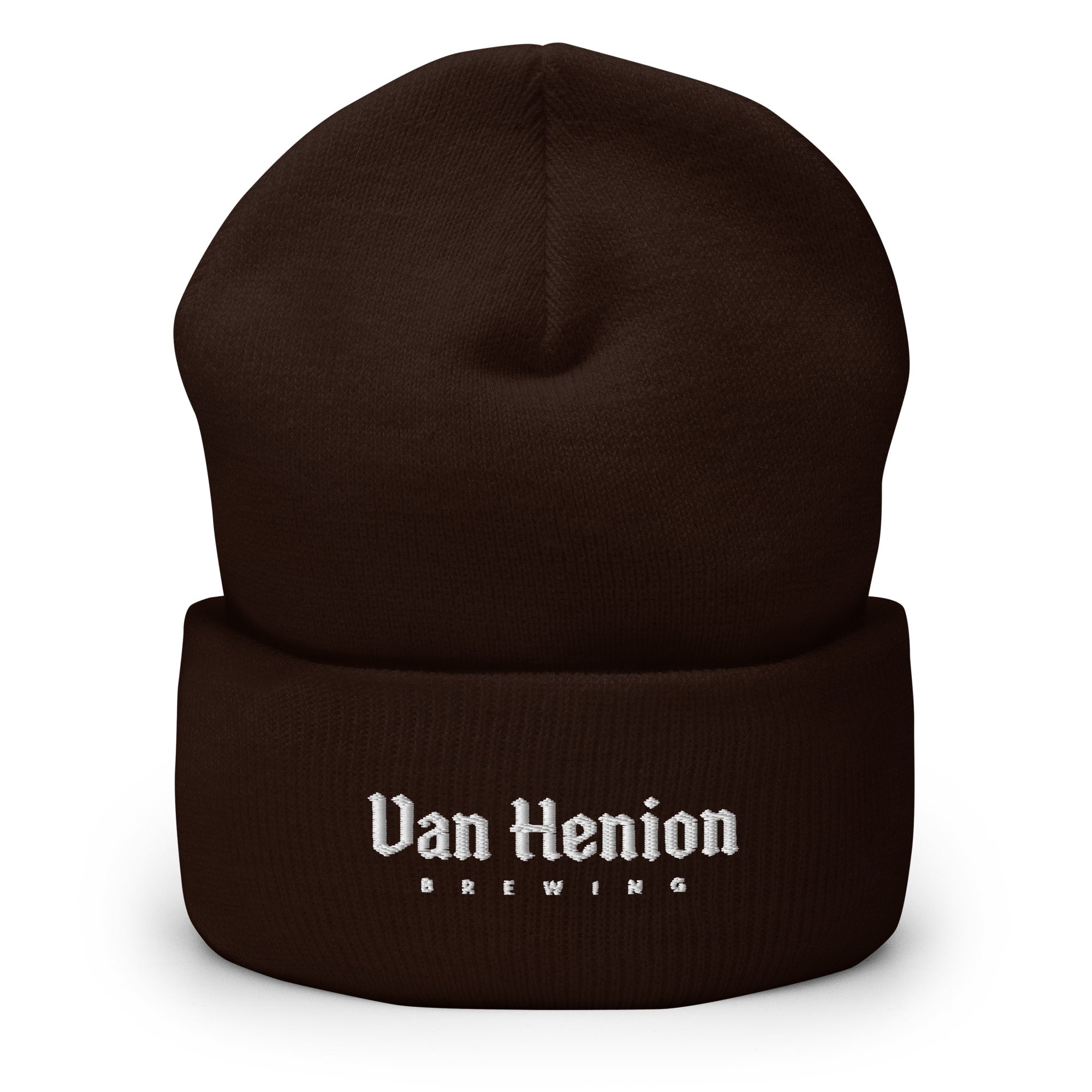 Embroidered Cuffed Beanie | White Lettering Graphic | Bout It Merch