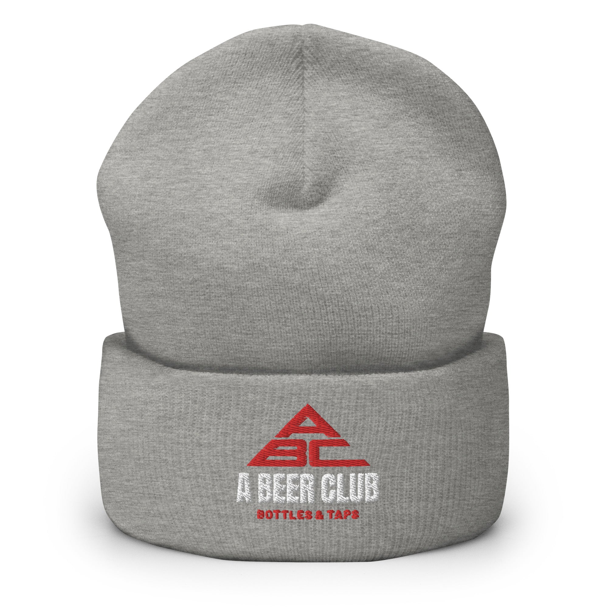 Buy heather-grey Cuffed Beanie | Embroidered | OG White &amp; Red