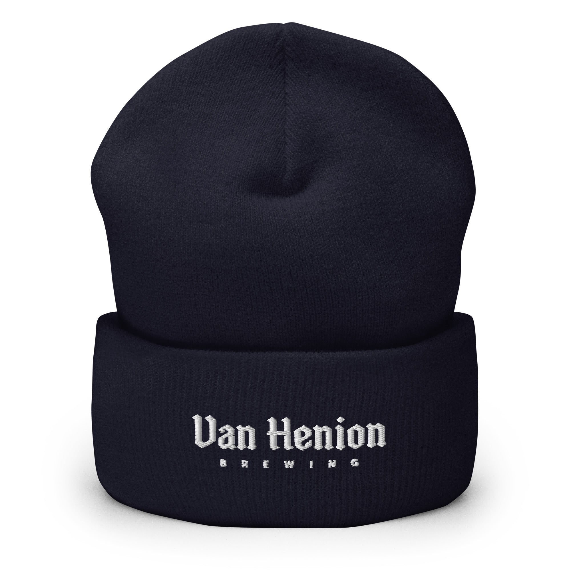 Embroidered Cuffed Beanie | White Lettering Graphic | Bout It Merch