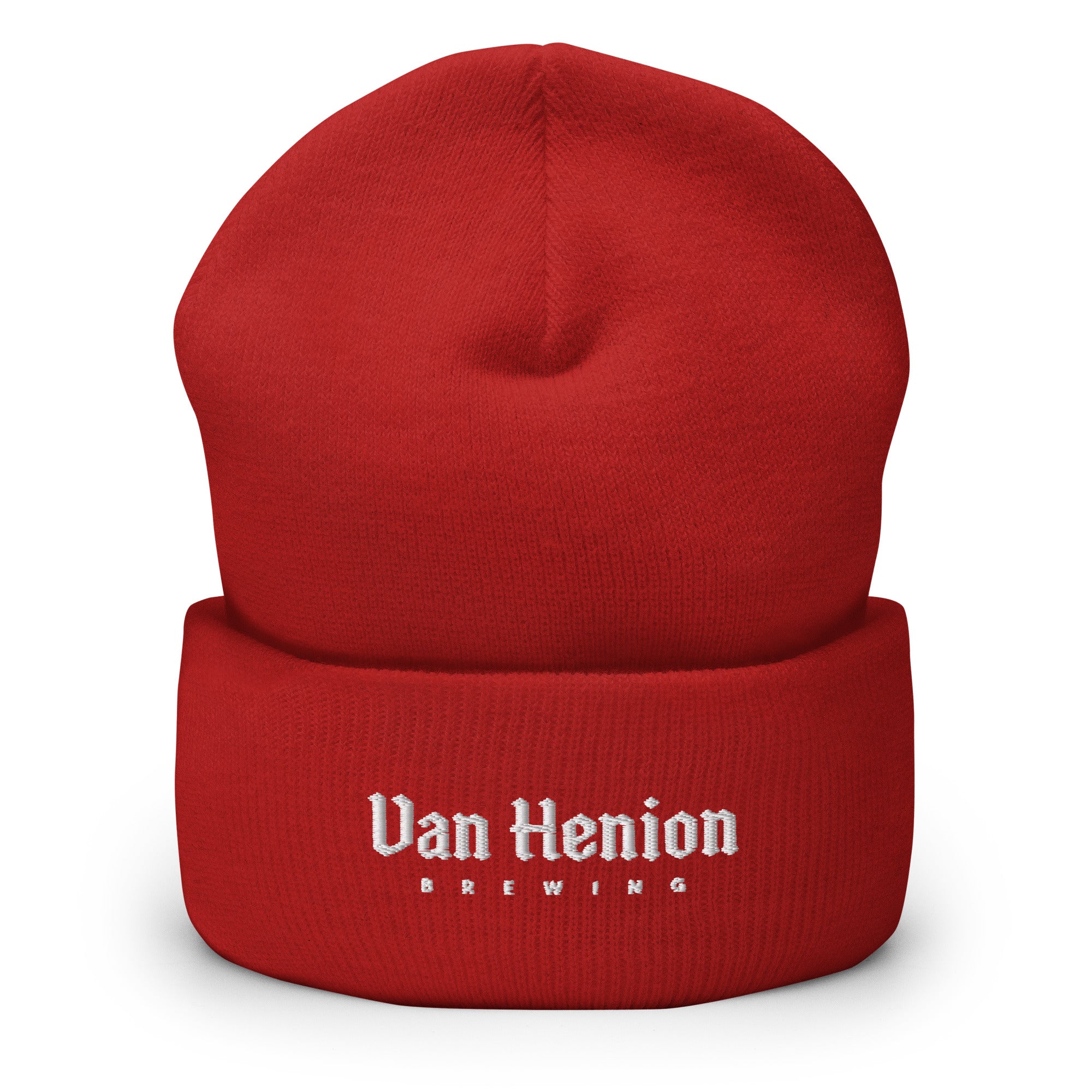 Embroidered Cuffed Beanie | White Lettering Graphic | Bout It Merch