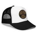 Foam Trucker Hat | Embroidered | Round Gold logo-7