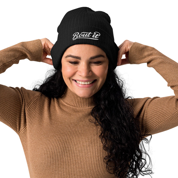 Ribbed Knit Beanie | Black Beanie Hat | Bout It Merch