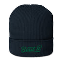 Organic Ribbed Beanie | Embroidered Logo Beanie | Bout It Merch