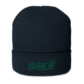 Organic Ribbed Beanie | Embroidered Logo Beanie | Bout It Merch