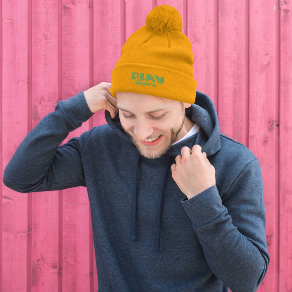 Pom Pom Beanie Gold | Gold Beanie Hat | Bout It Merch