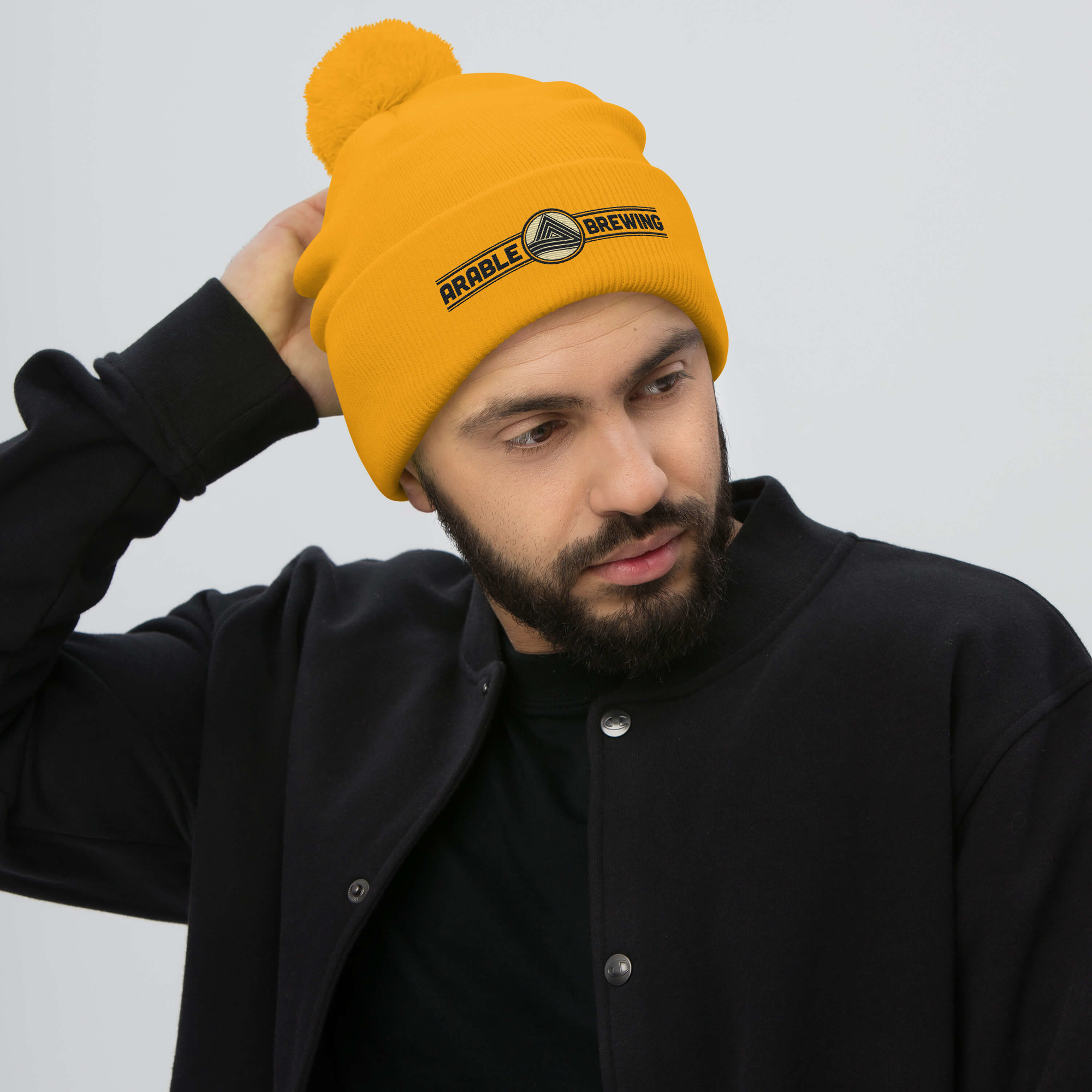 Pom-Pom Beanie | Embroidered | Lettering