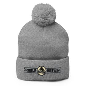 Buy heather-grey Pom-Pom Beanie | Embroidered | Lettering