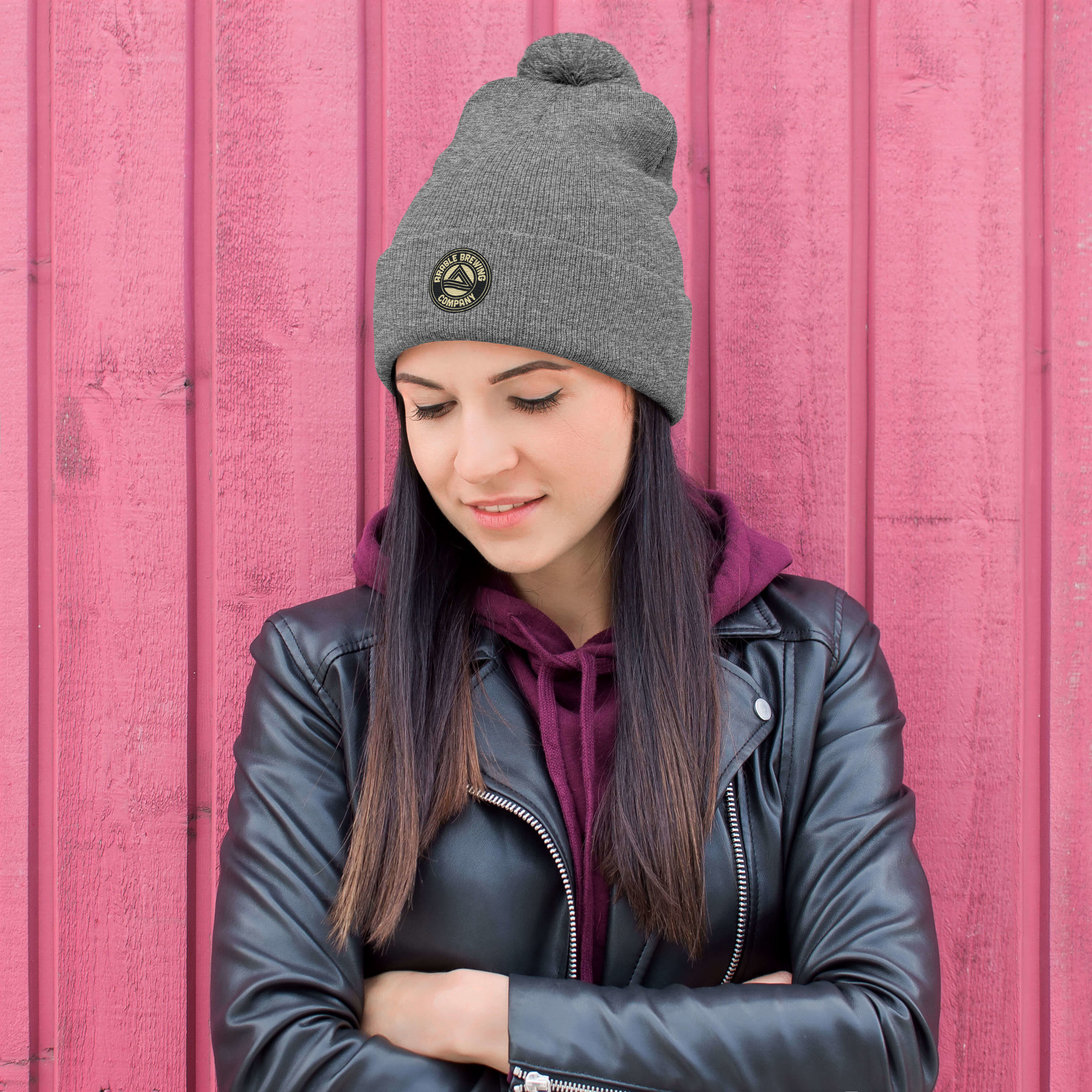 Pom Pom Beanie Hat | Round Logo Beanie | Bout It Merch