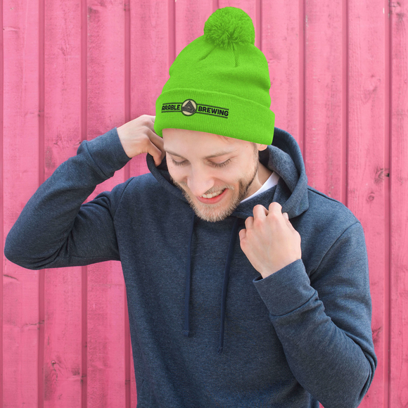 Pom-Pom Beanie | Embroidered | Lettering