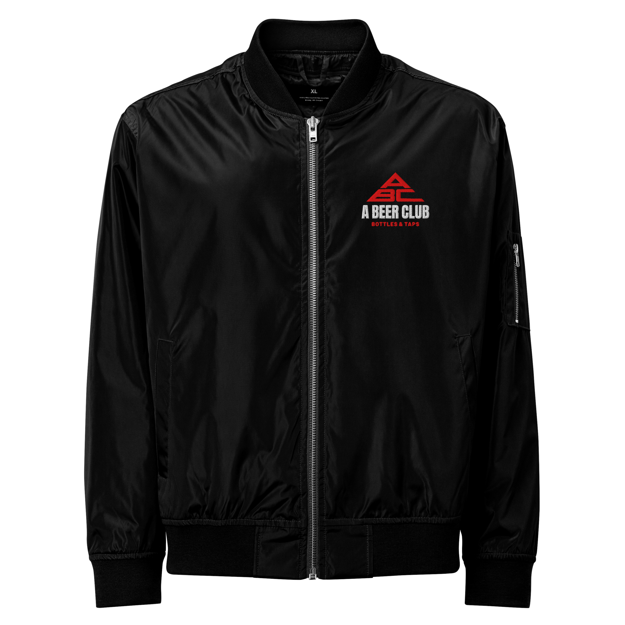Embroidered Bomber Jacket | OG Red & White Sunburst