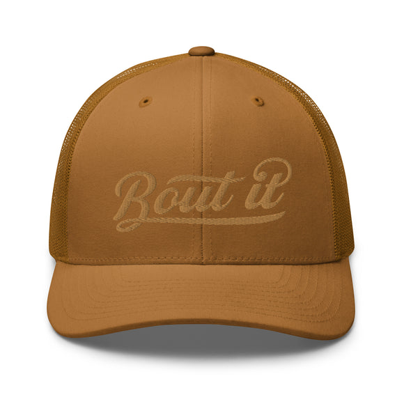 Brown Trucker Hats | Embroidered Logo Hat | Bout It Merch