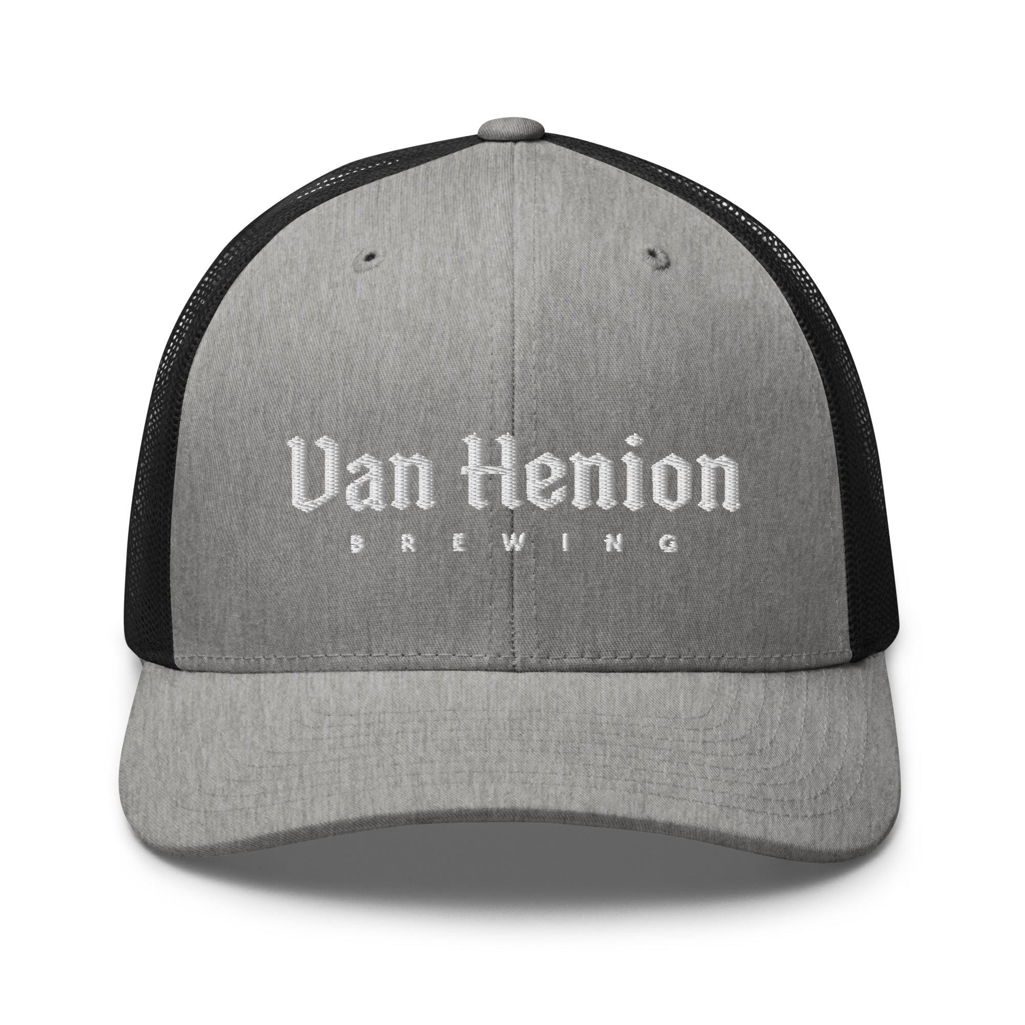 Buy heather-black Trucker Hat | White Lettering
