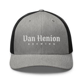 Buy heather-black Trucker Hat | White Lettering