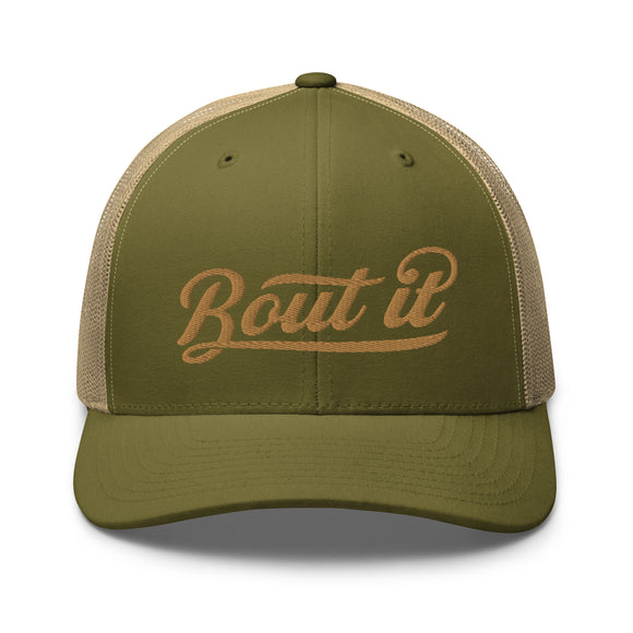 Brown Trucker Hats | Embroidered Logo Hat | Bout It Merch