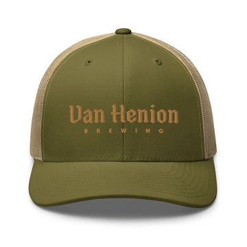 Buy moss-khaki Classic Trucker Hat | Gold Lettering