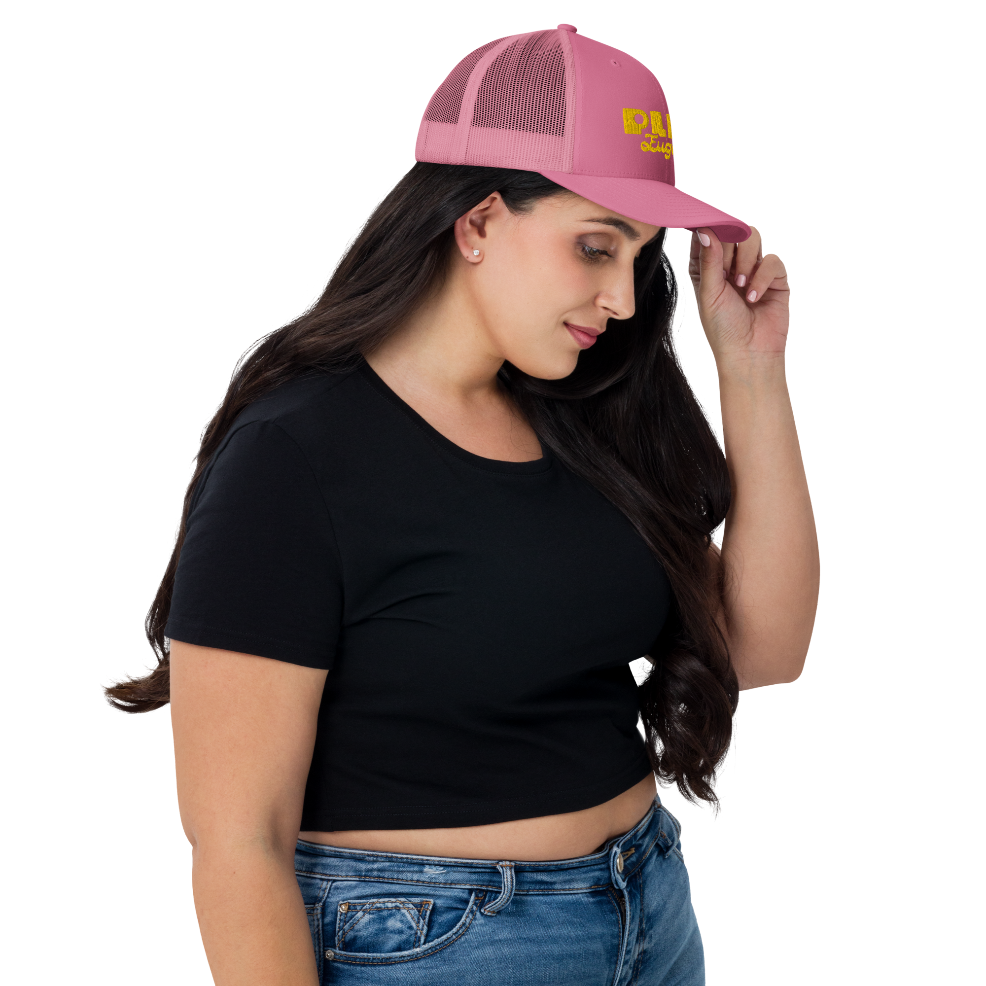 Pink Trucker Cap | Mid Profile Hat | Bout It Merch