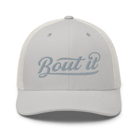 Silver Trucker Hat | Silver 6 Panel Hat | Bout It Merch
