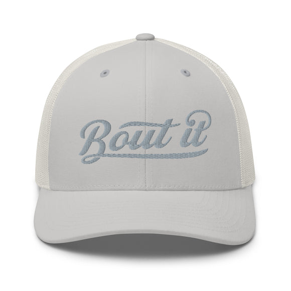 Silver Trucker Hat | Silver 6 Panel Hat | Bout It Merch