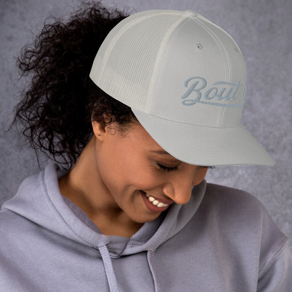 Silver Trucker Hat | Silver 6 Panel Hat | Bout It Merch